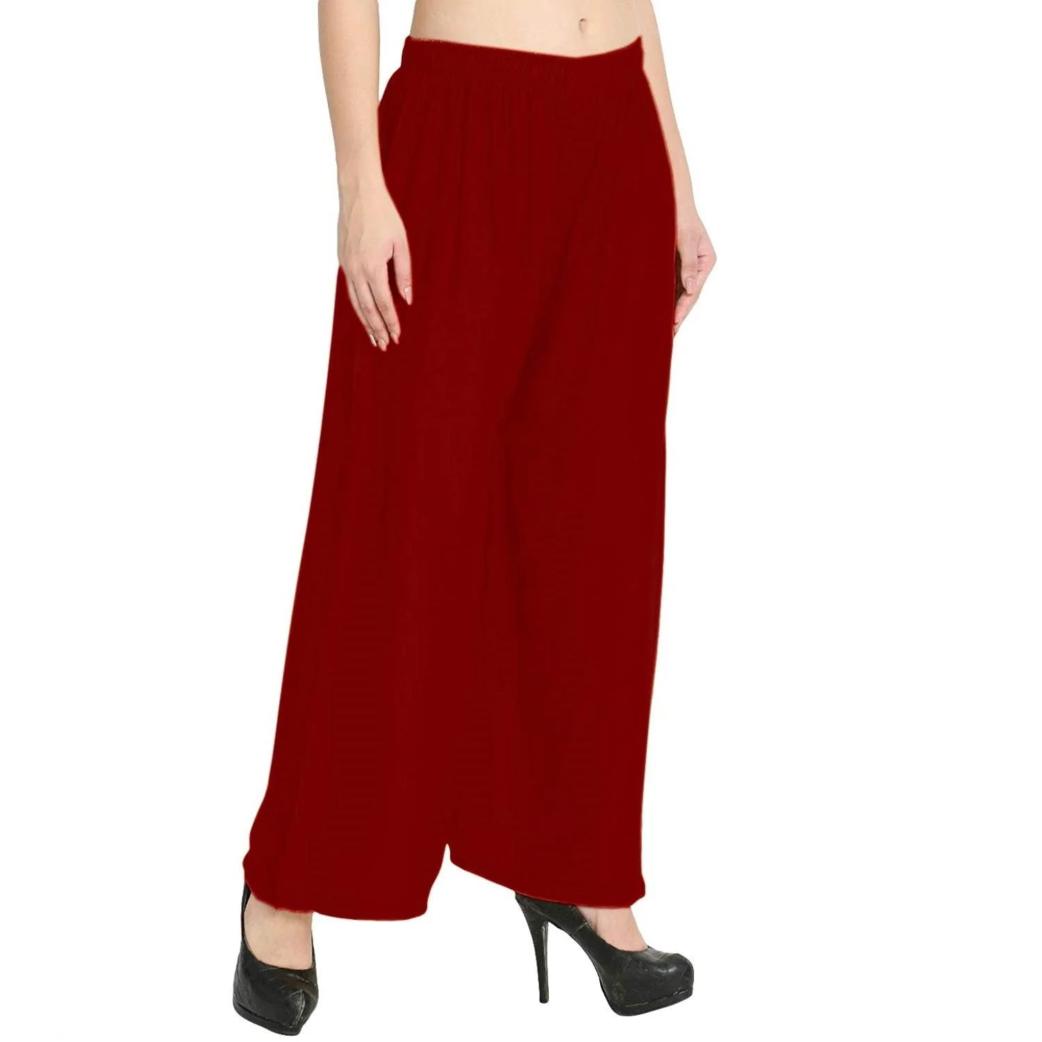 Raimnet Maroon Rayon Palazzo