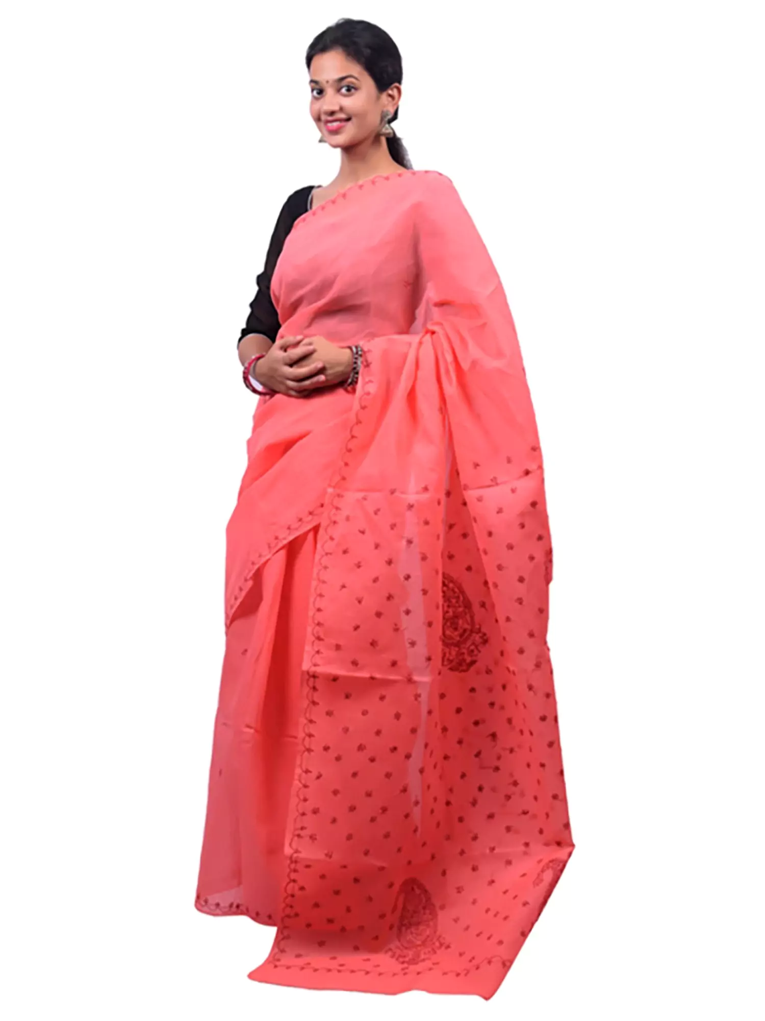 Lavangi Lucknow Chikan Keel Work Cotton Saree