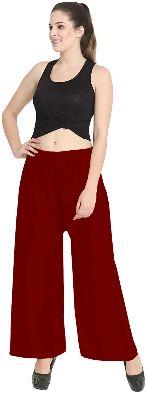 Raimnet Maroon Rayon Palazzo