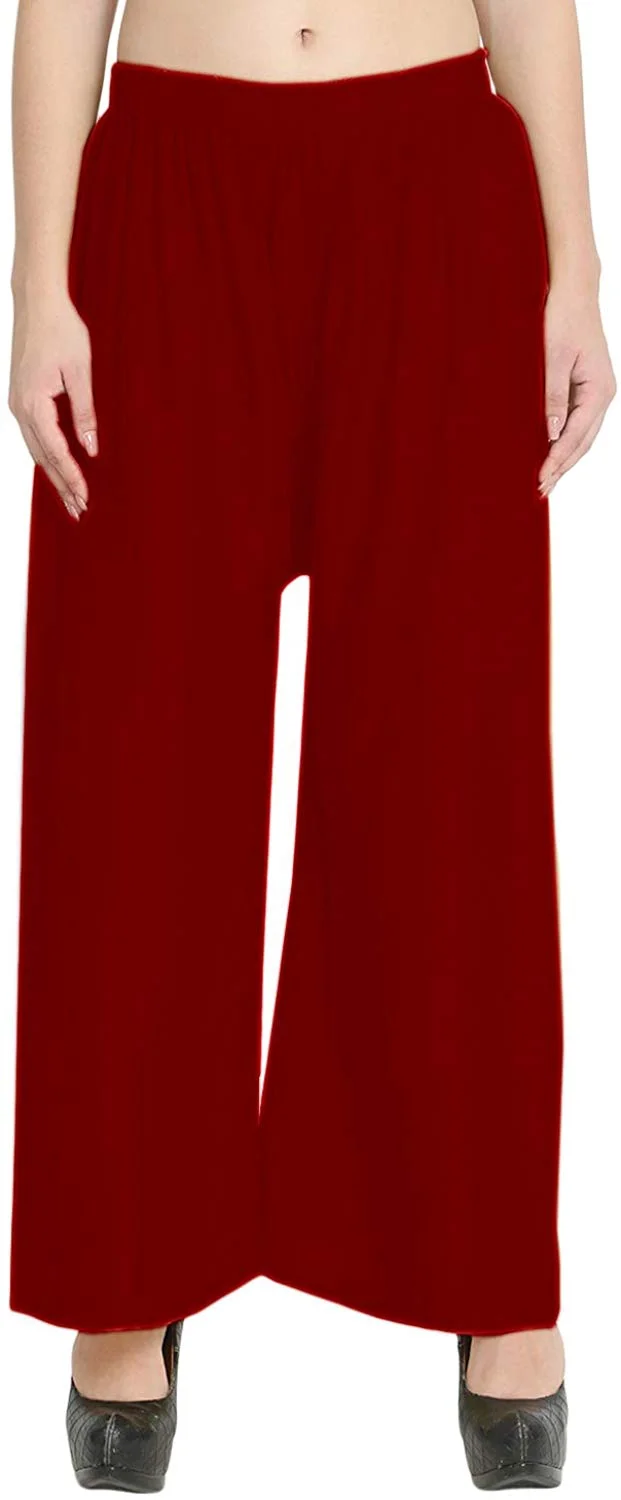 Raimnet Maroon Rayon Palazzo