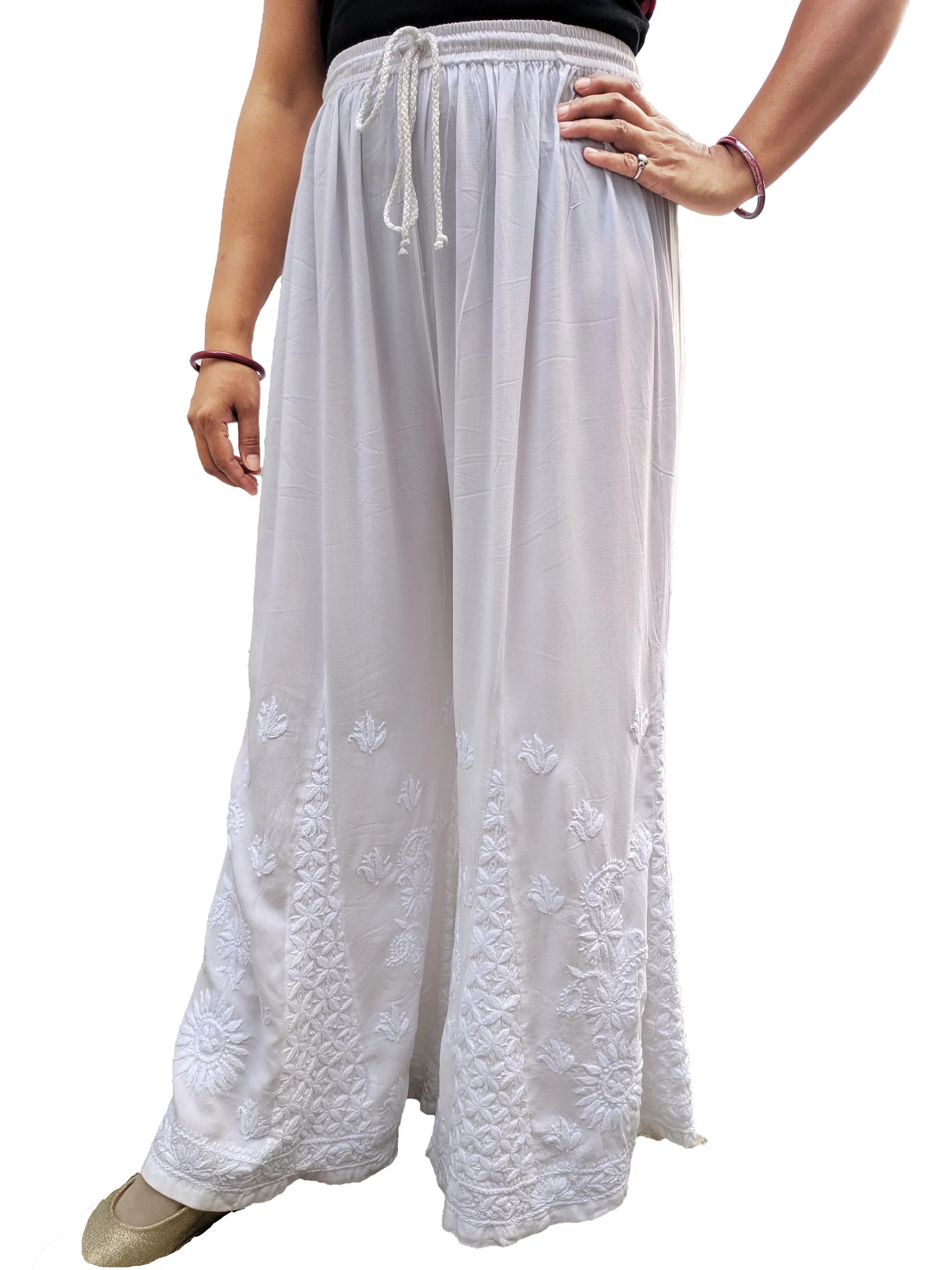 SRI CLUB Cotton Chicken Palazzo Pants For Women And Chikankari Pant For  Women Of Full-Length