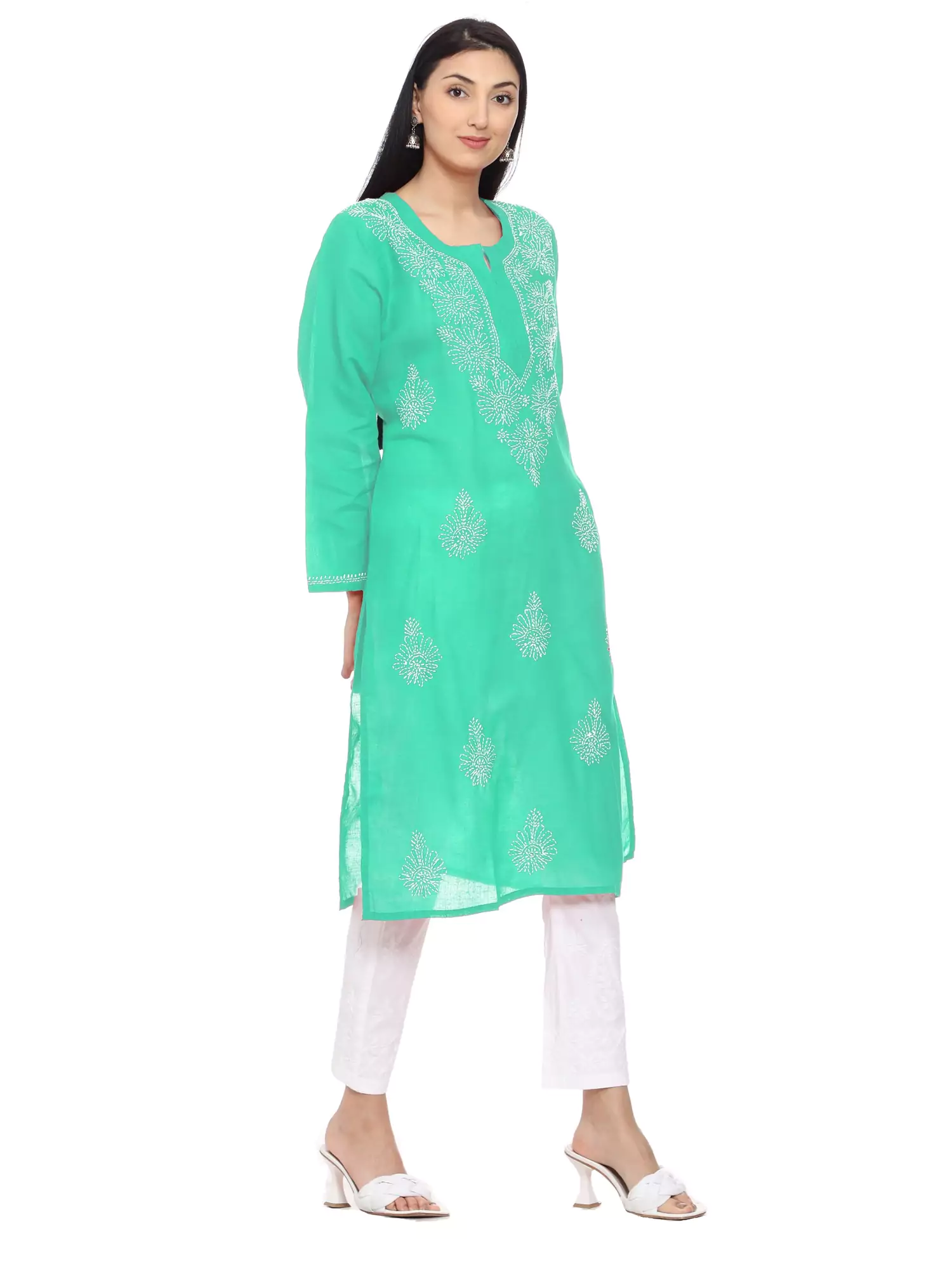 Royal Blue A213753 Lucknow Chikan Handcrafted Regular Wear Cotton Kurta at  Rs 849 in Lucknow