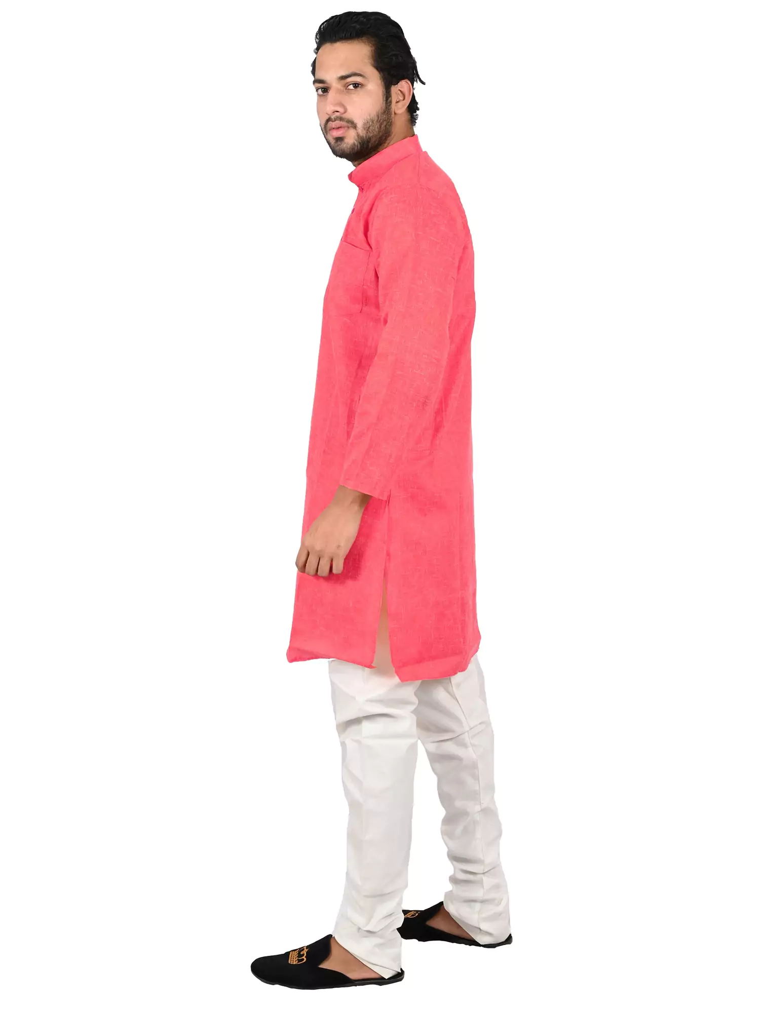 Lavangi Men Lucknow Chikankari Jute Cotton Gajiri Kurta Pajama Set