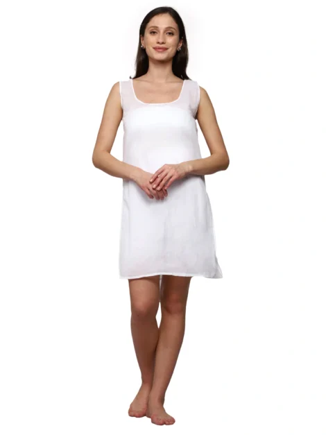 Lavangi Women White Cotton Inners / Slips / Camisoles / Linings